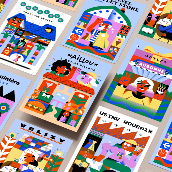 Advantail - Make Sense Get Results - ADVANTAIL DÉPLOIE UNE NOUVELLE SIGNATURE ARTISTIQUE AU SERVICE DE L’ATTRACTIVITÉ TOURISTIQUE DE SES CENTRES OUTLET - Flyers Grid Mockup ADVANTAIL MAI 26 - 1