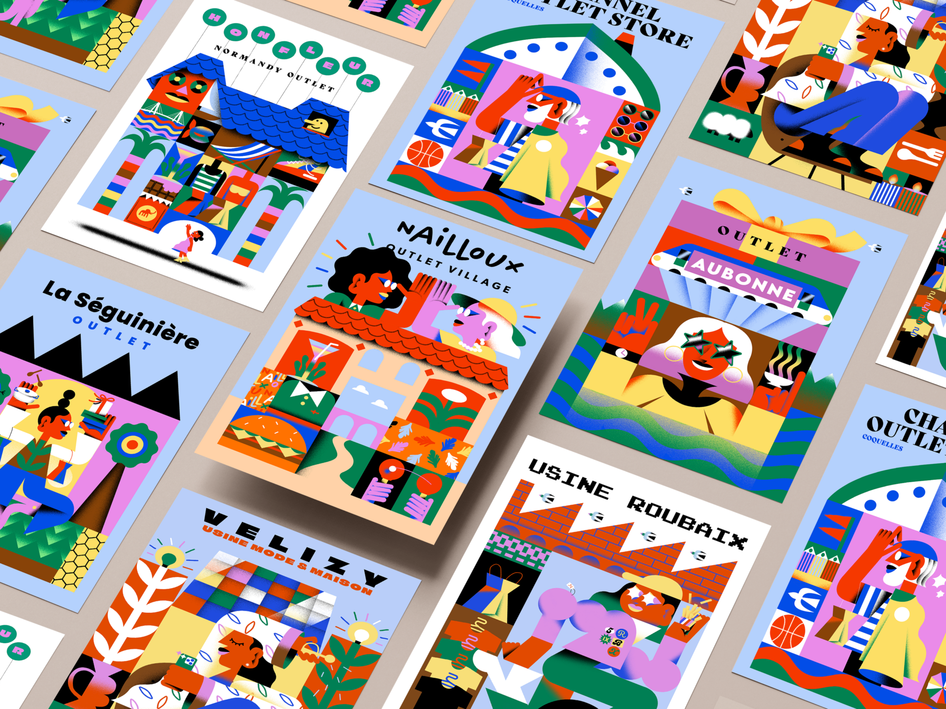 Advantail - Make Sense Get Results - ADVANTAIL DÉPLOIE UNE NOUVELLE SIGNATURE ARTISTIQUE AU SERVICE DE L’ATTRACTIVITÉ TOURISTIQUE DE SES CENTRES OUTLET - Flyers Grid Mockup ADVANTAIL MAI 26 scaled - 1